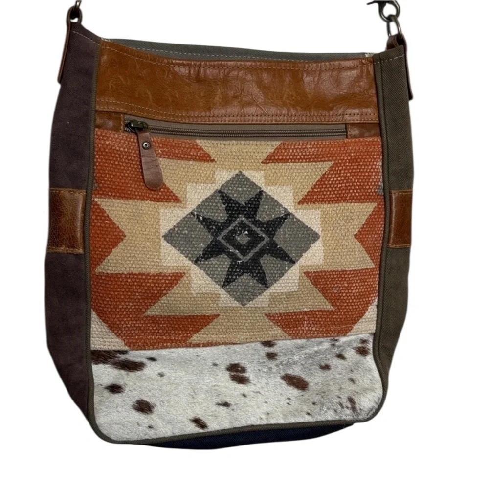 Myra Woven Star Leather Large Crossbody Bag BLEMISH
